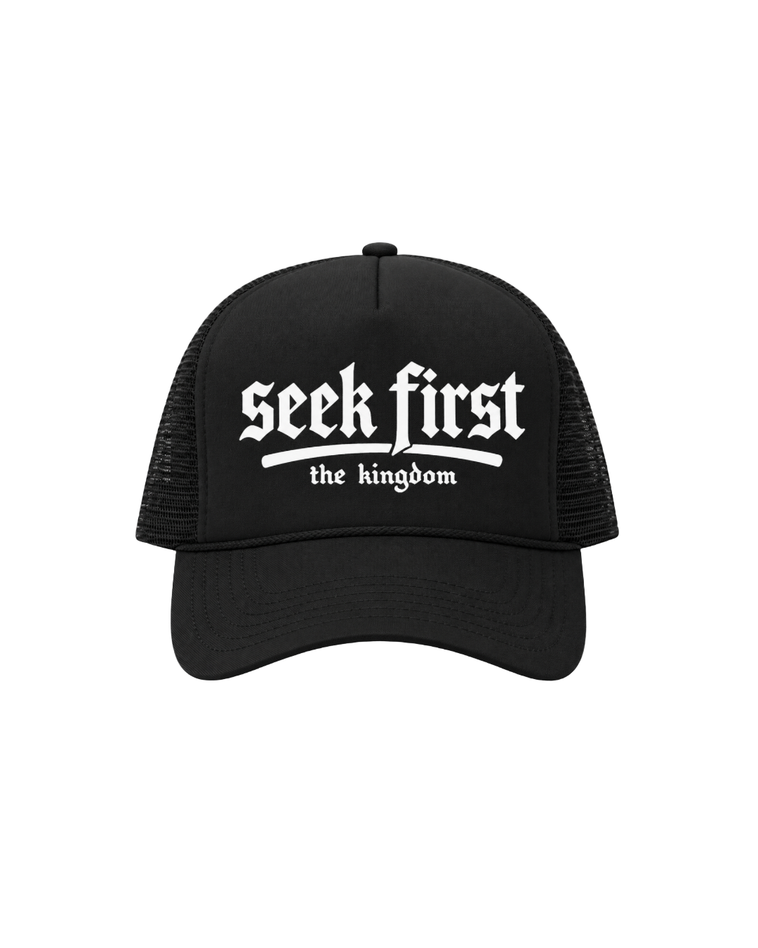 "SEEK FIRST" TRUCKER HAT