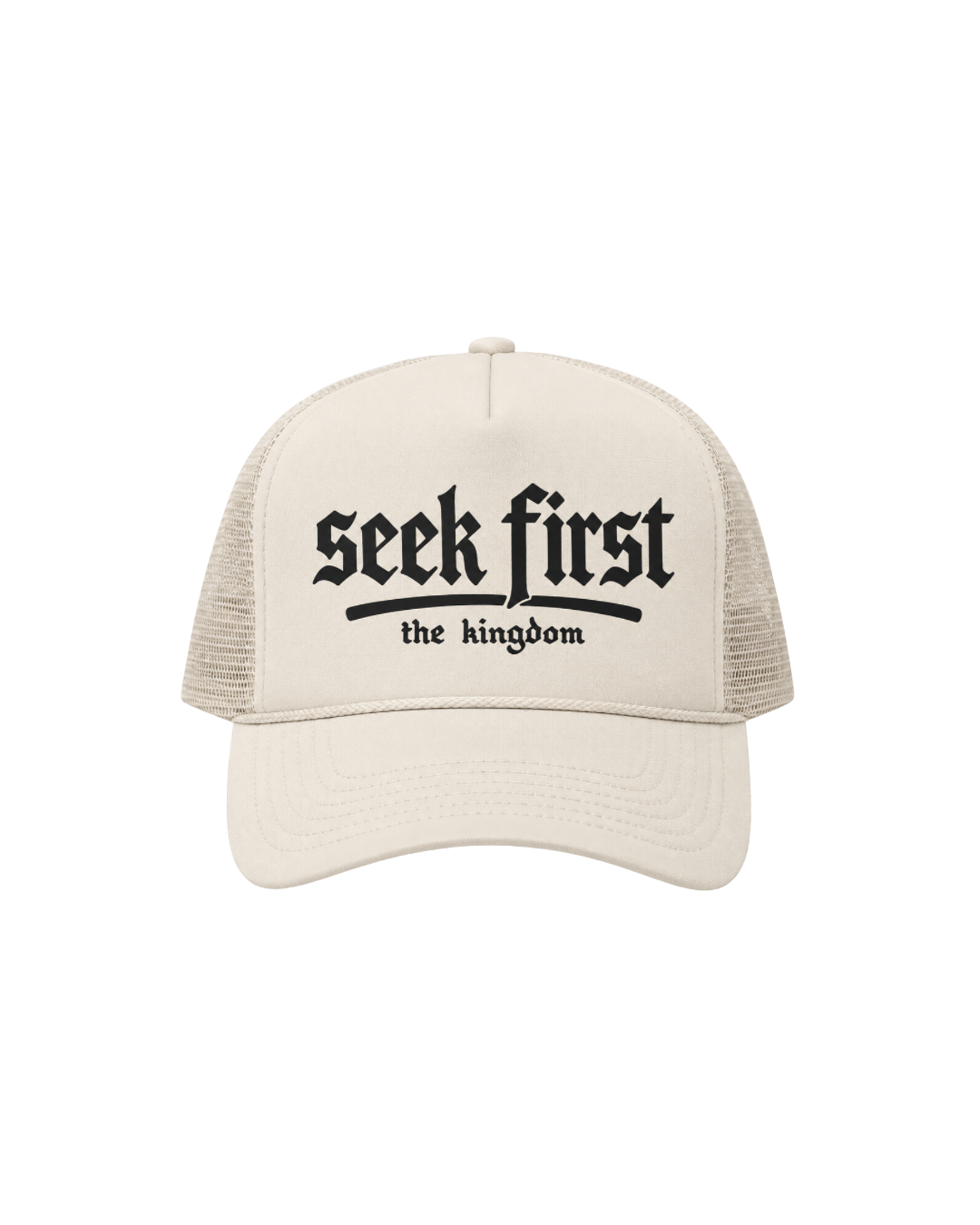 "SEEK FIRST" TRUCKER HAT