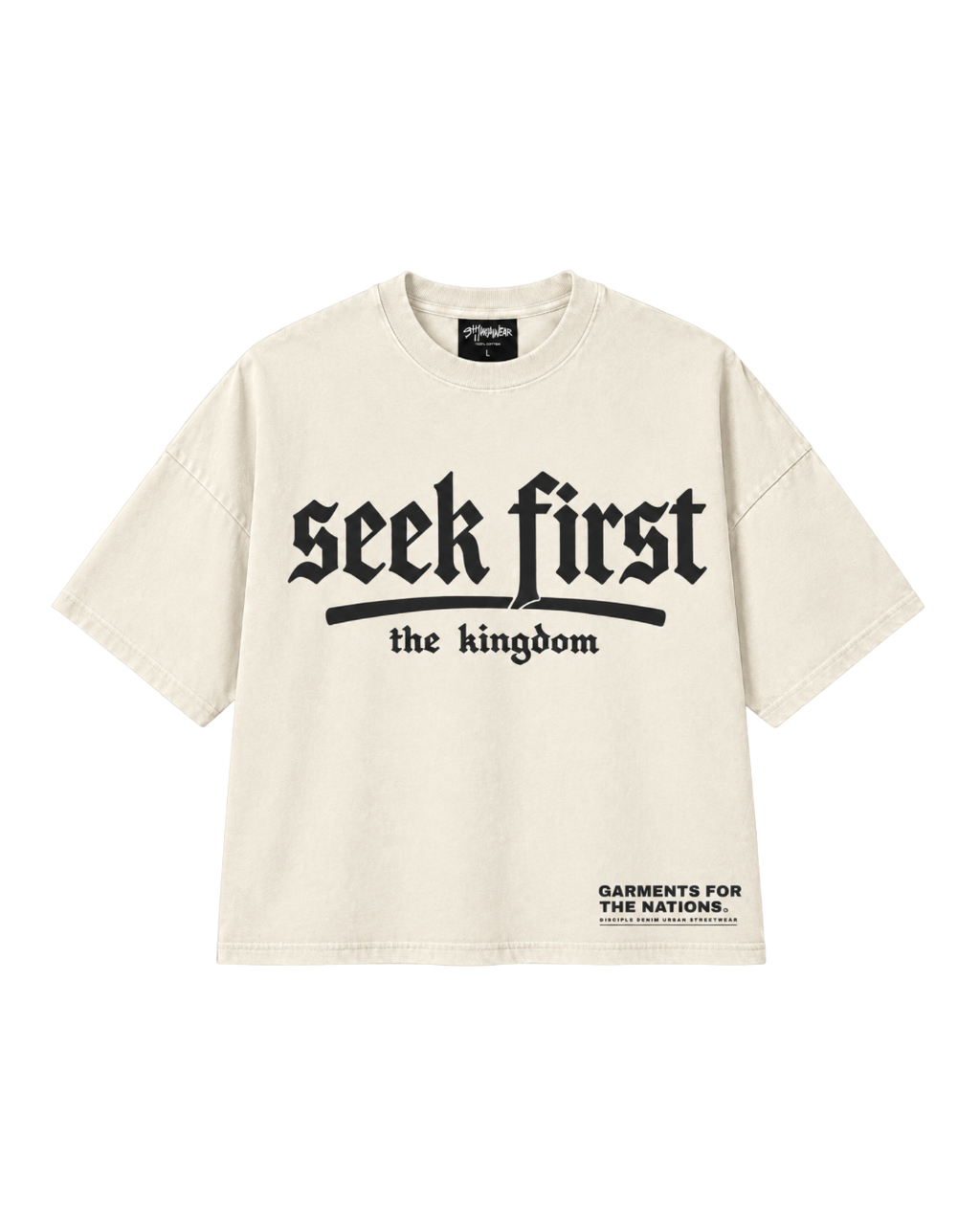 PRE-ORDER "SEEK FIRST" PREMIUM TEE (Cream)