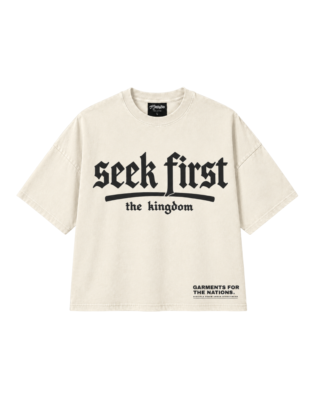 PRE-ORDER "SEEK FIRST" PREMIUM TEE (Cream)