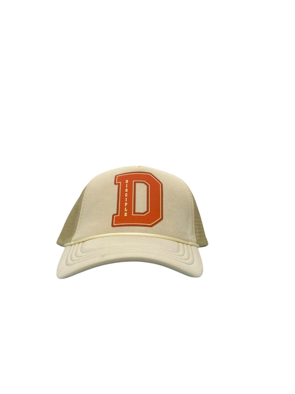 "D" Logo Trucker Hat (Beige)