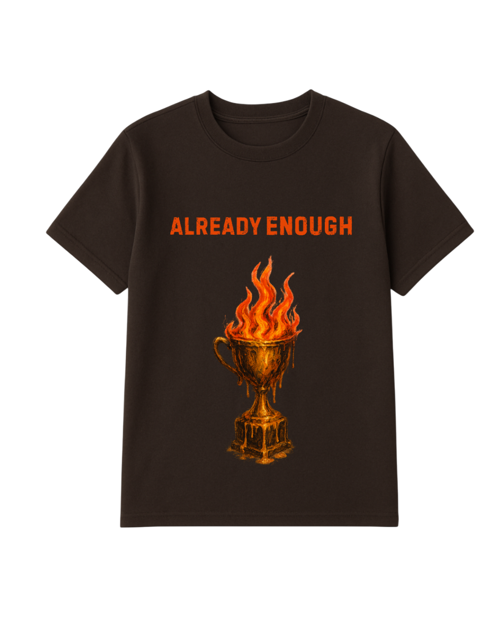 Trophy On Fire T-Shirt (Brown)